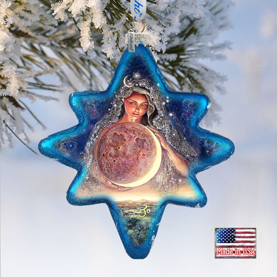 Moon Goddess Glass Ornament by Josephine Wall - Christmas Decor - 755-406-JW