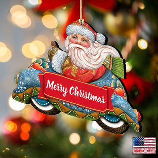 Merry Christmas Santa Wooden Ornaments by G. DeBrekht - Christmas Santa Snowman Decor - 8112045-2