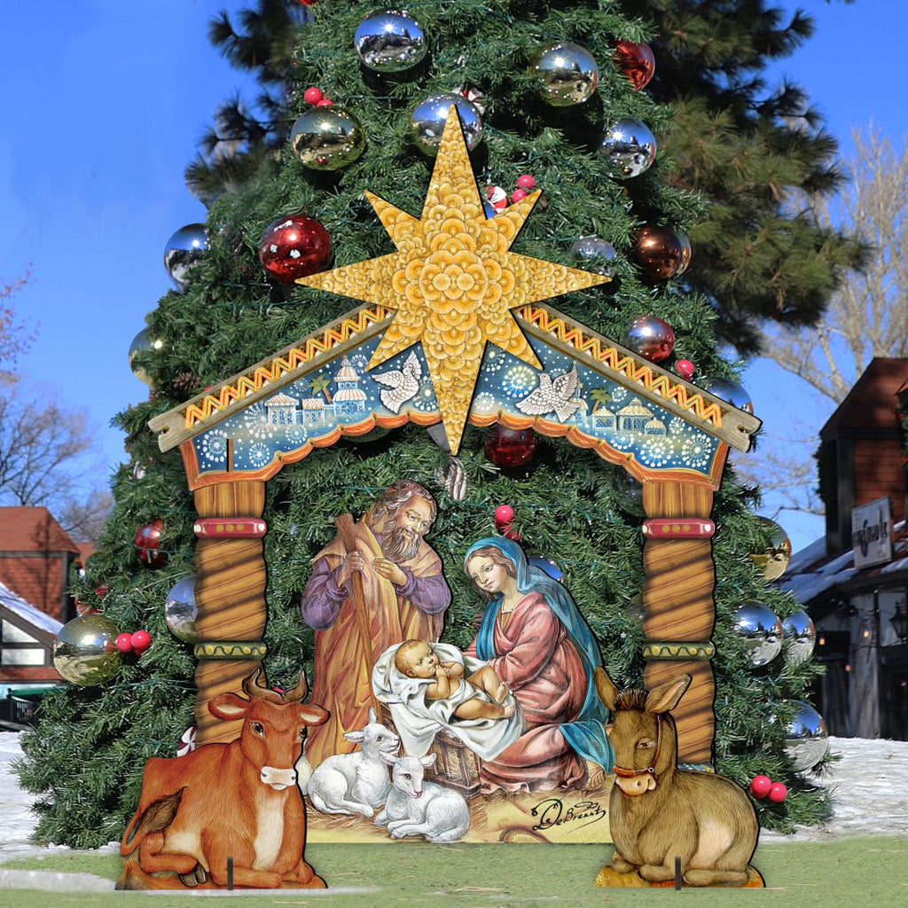 Holy Family Outdoor Nativity Set by G. DeBrekht Nativity Holiday Decor 8114030FS