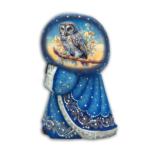 Wise Owl Santa with Bag Hand-Painted WOODCARVED Masterpiece by G. DeBrekht - Christmas Decor - 8215563