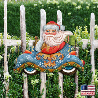 Santa In the Car Christmas Door Decor by G. DeBrekht - Christmas Santa Snowman Decor - 8112045H