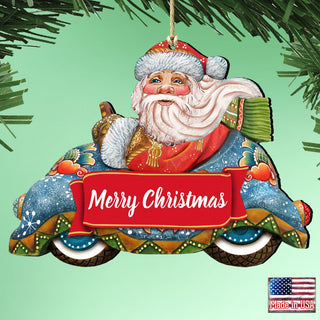 Merry Christmas Santa Wooden Ornaments by G. DeBrekht - Christmas Santa Snowman Decor - 8112045-2