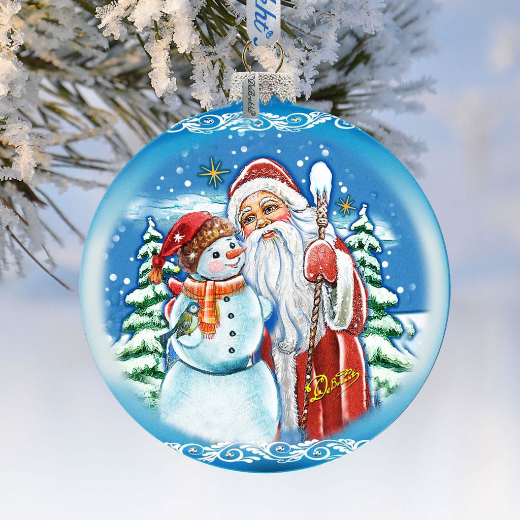 Christmas Workshop Glass Ornament Limited Edition by G. DeBrekht - Christmas Santa Snowman Decor - 73888