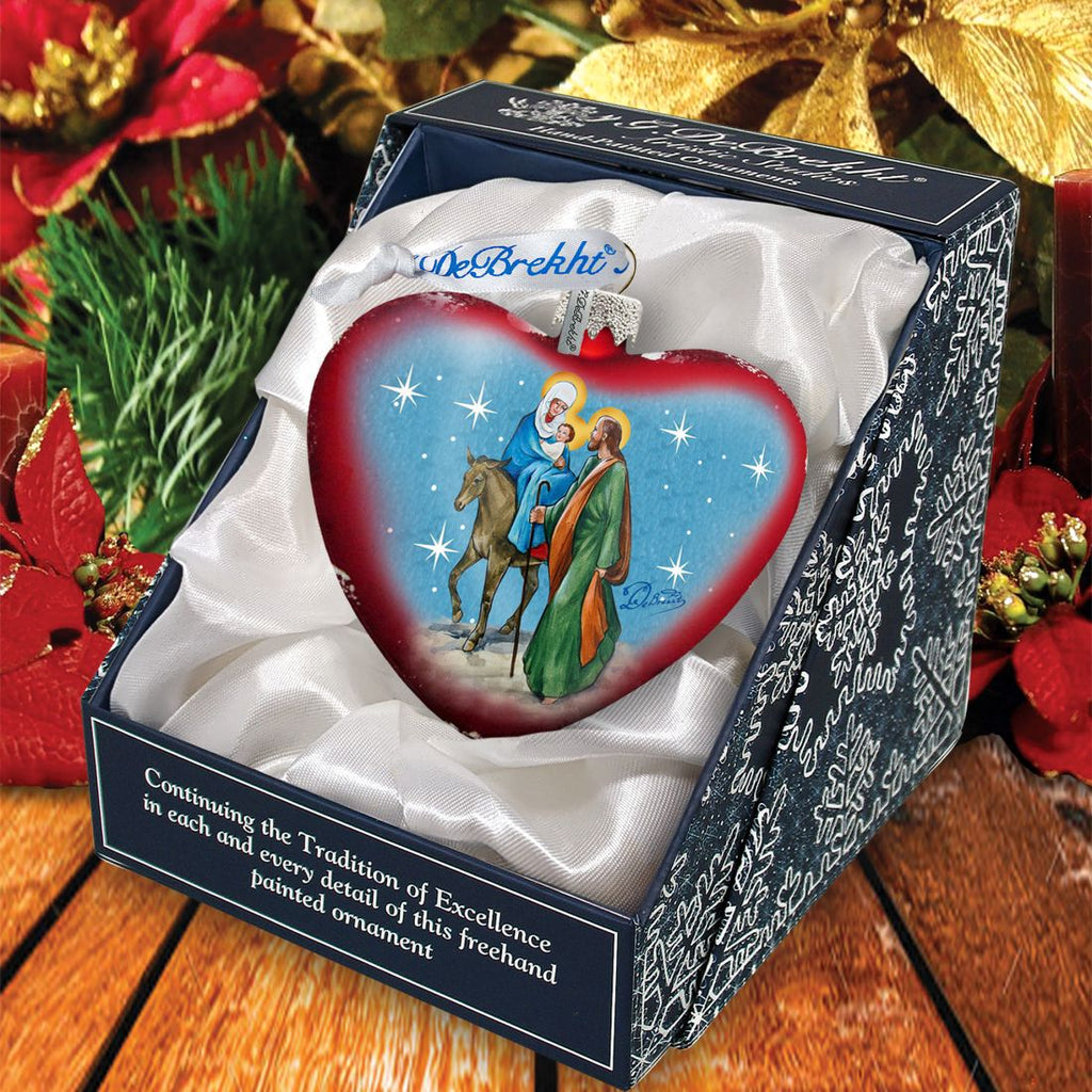 Nativity Heart Glass Ornament by G. DeBrekht - Nativity Holiday Decor - 73511