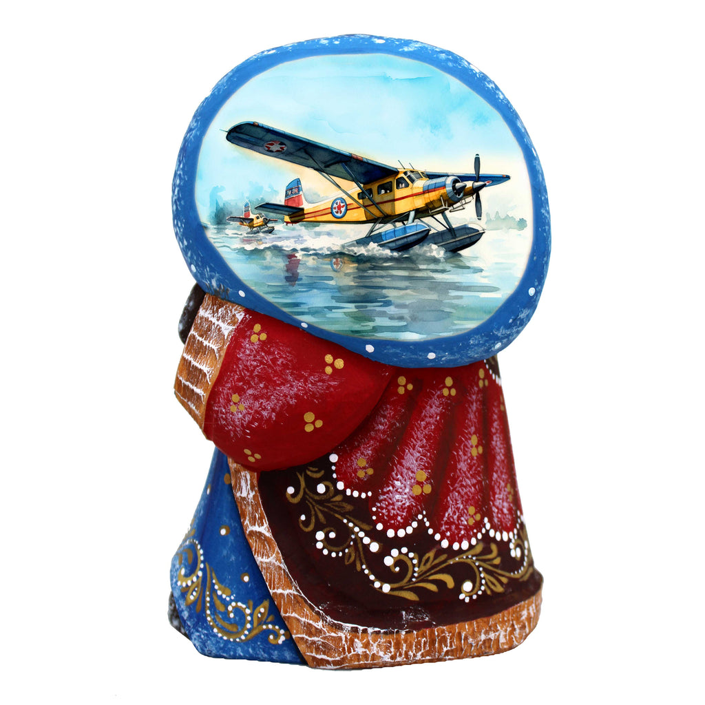 Airplane Santa with Bag Hand-Painted WOODCARVED Masterpiece by G. DeBrekht - Christmas Decor - 8215564