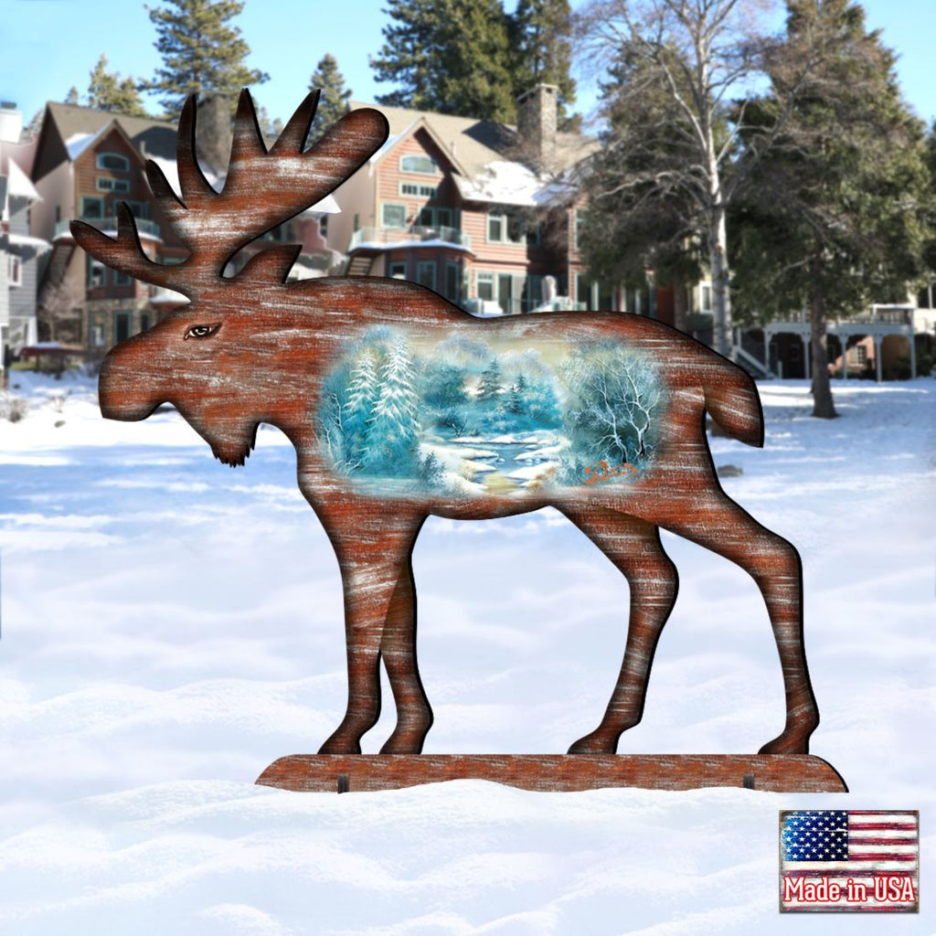 Woodsy Moose Wildlife Outdoor Decor by G. DeBrekht - Wildlife Holiday Decor - 8198222F