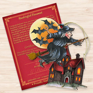 Witch Halloween Wooden Ornaments by G. DeBrekht - Thanksgiving Halloween Decor - 8114010