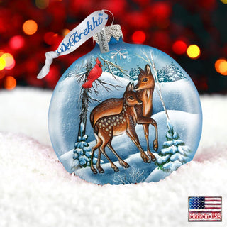 Deer Ball Glass Ornament by G. DeBrekht - Wildlife Holiday Decor - 73414