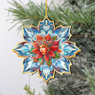 Snow Queen Snowflake Wooden Ornaments by G. Debrekht - Christmas Decor - 8688402