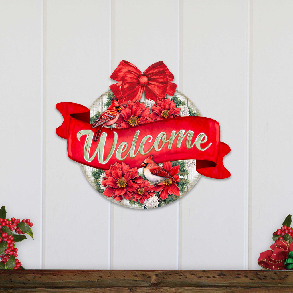 Christmas Welcome Sign Wood Decorations Welcome Sign Christmas Front  Snowflake