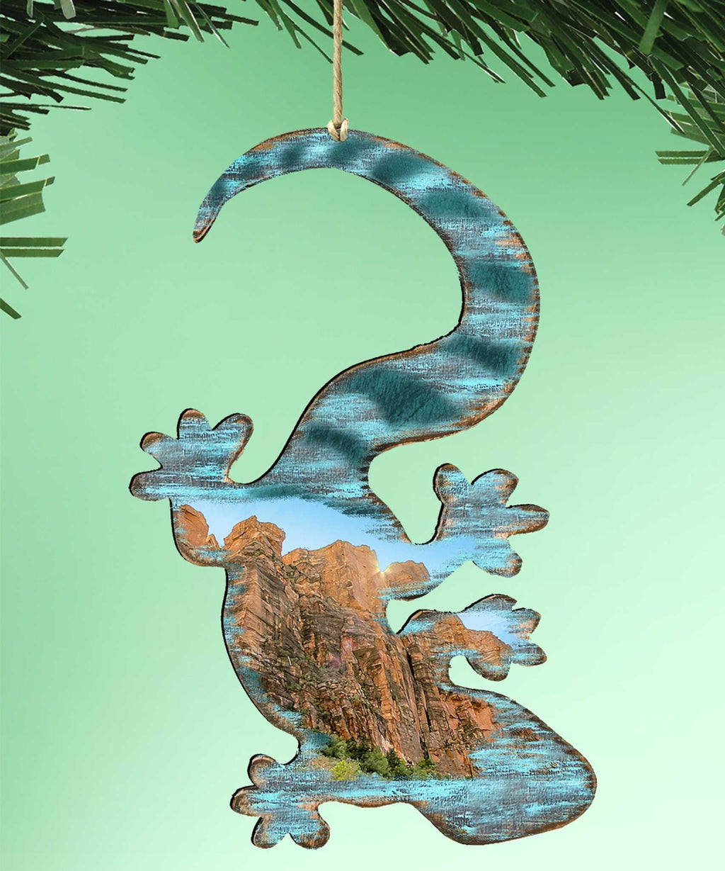 Gecko Wooden Ornaments - Tree Ornament by G. DeBrekht - Wildlife Holiday Decor - 8198434