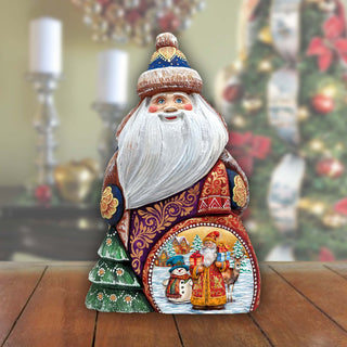 Merry Christmas Santa Hand-Painted WOODCARVED Masterpiece Figurine by G. DeBrekht - Christmas Decor - 8206020