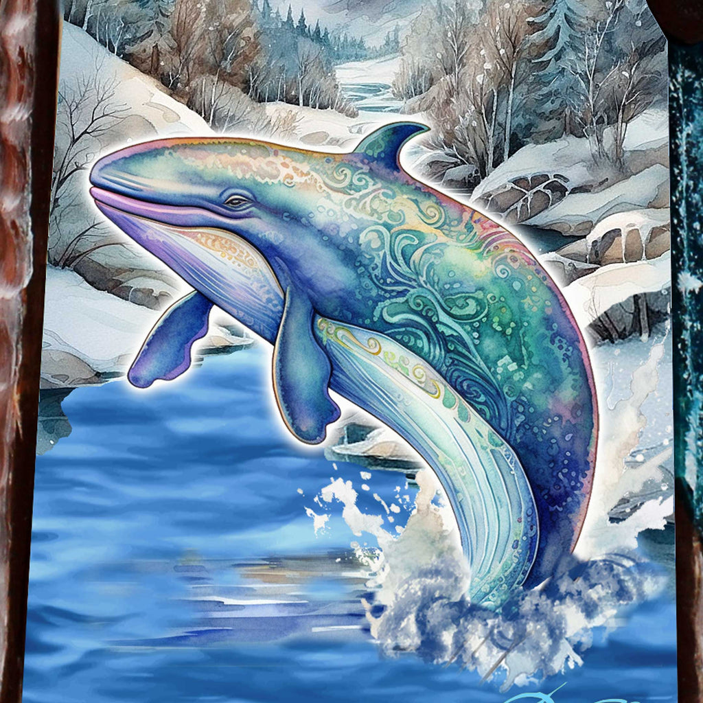 Whale's Melody Santa Hand-Painted WOODCARVED Masterpiece Figurine by G. DeBrekht - Christmas Decor - 8201019