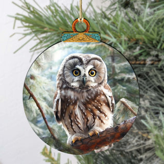 Alaskan Arctic Owl Wooden Ornaments by G.Debrekht - Wildlife Holiday Decor - 870050