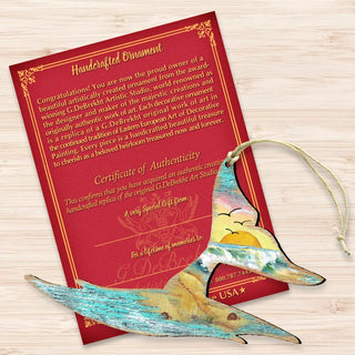 Whales Tale Wooden Ornaments by G. DeBrekht - Coastal Holiday Decor - 8198535