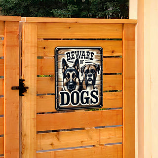 Beware of Dogs Wooden Sign – Handcrafted Birch Plywood Wall Décor – Indoor & Outdoor UV-Coated Dog Warning Sign – Made in USA - 961062