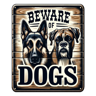 Beware of Dogs Wooden Sign – Handcrafted Birch Plywood Wall Décor – Indoor & Outdoor UV-Coated Dog Warning Sign – Made in USA - 961062