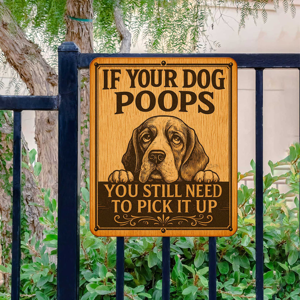 If Your Dog Poops Wooden Sign – You Still Need to Pick It Up – Handcrafted Outdoor Yard Sign by Designocracy - 961067
