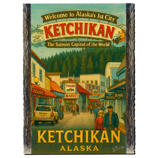 Welcome to Ketchikan Greeting Card by G. Debrekht - 97116GC