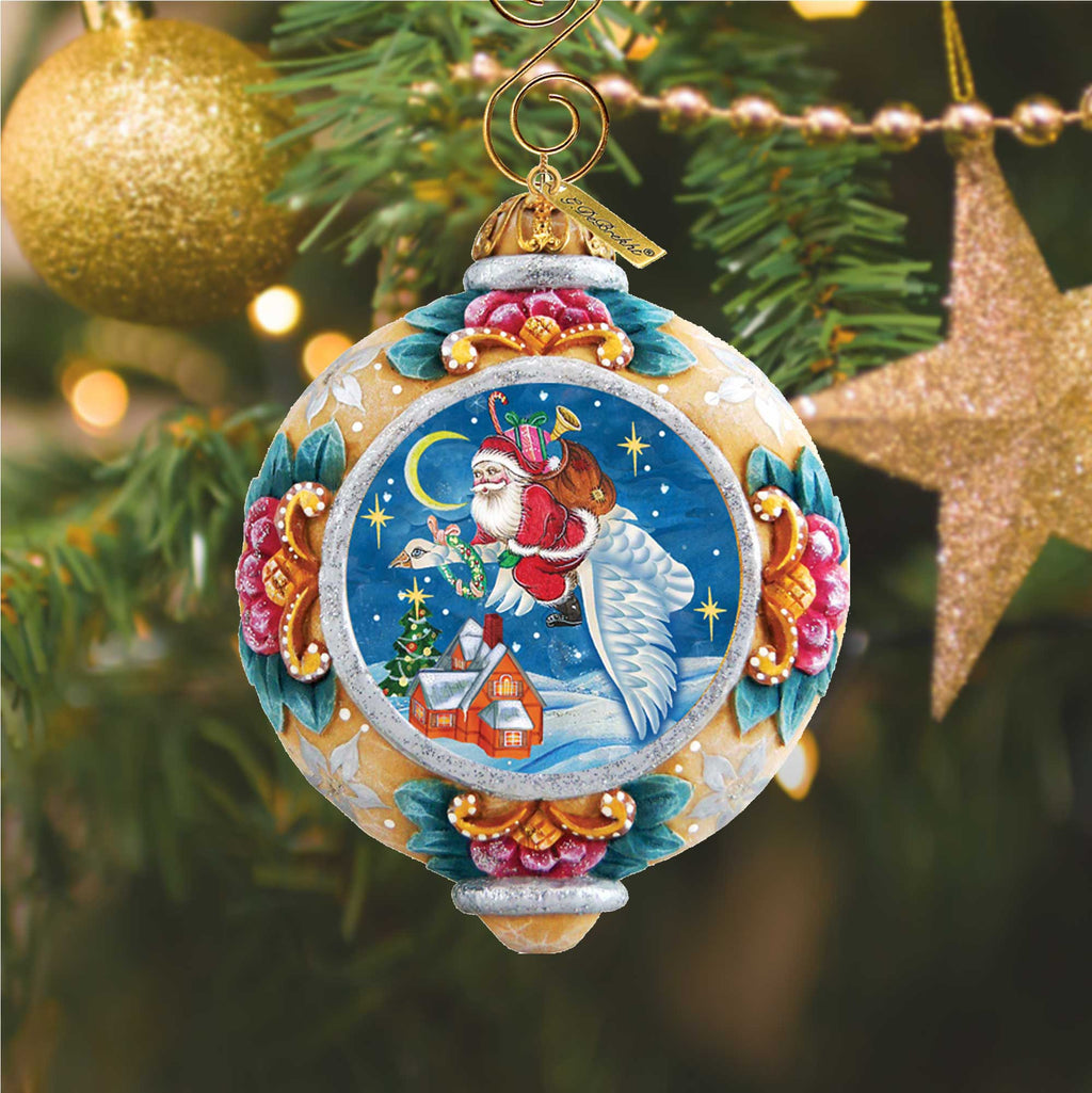Christmas Goose Sculpted Hand-Painted Christmas Ornament by G. DeBrekht - Christmas Santa Snowman Decor - 6102416