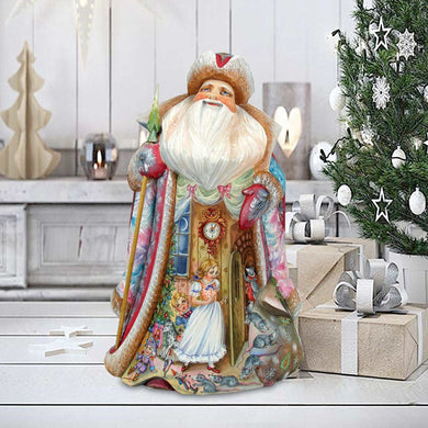 To the land of Snow Santa Hand-Painted WOODCARVED Masterpiece by G. DeBrekht - Christmas Decor - 241160 *** PRE-ORDER - Handmade Just for You! ***