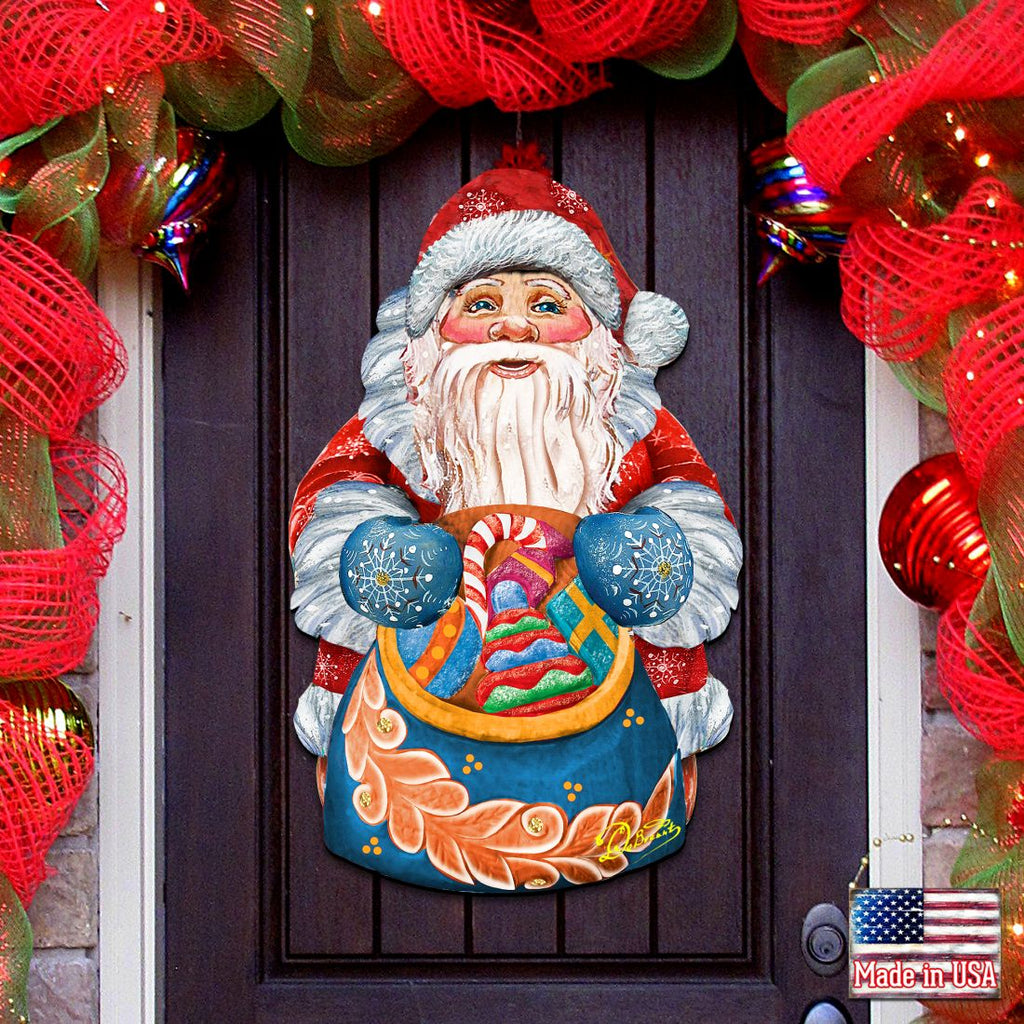 Birdie Santa Christmas Door Decor by G. DeBrekht - Christmas Santa Snowman Decor - 8117902H