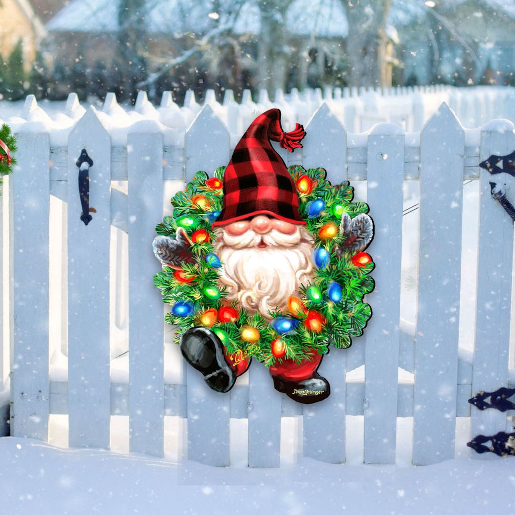 Christmas Gnome Holiday Door Wreath by D. Gelsinger - Christmas Decor - 8461053H-DG