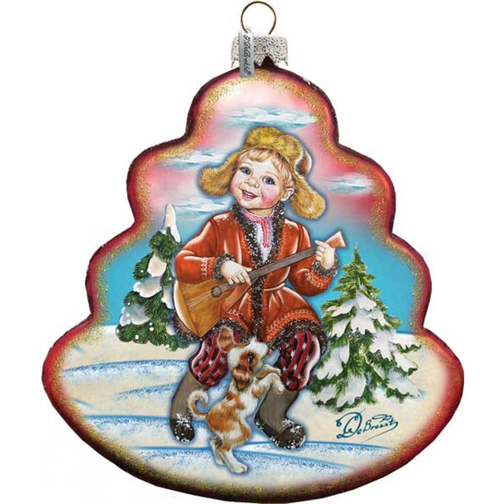 Dancing Boy Tree Glass Ornament by G. DeBrekht - Christmas Decor - 762-002