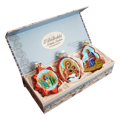 Nativity Mercury Glass Ornaments Set of 3 by G. DeBrekht - Nativity Holiday Decor - 770101S3