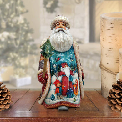 Christmas Time Santa Hand-Painted WOODCARVED Masterpiece by G. DeBrekht - Christmas Decor - 821703 *** PRE-ORDER - Handmade Just for You! ***