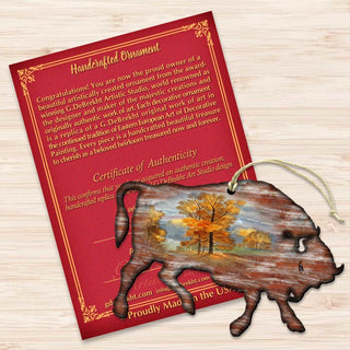 Buffalo Christmas Wooden Ornaments by Nature Wonders - Wildlife Holiday Decor - 8198212