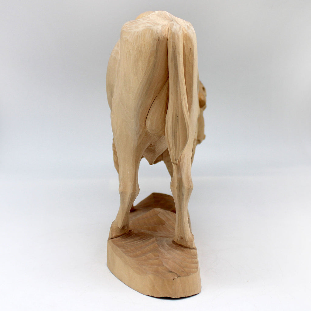 One-of-a-Kind The Bison Wood Carved Figurine Large 11 x 9.5