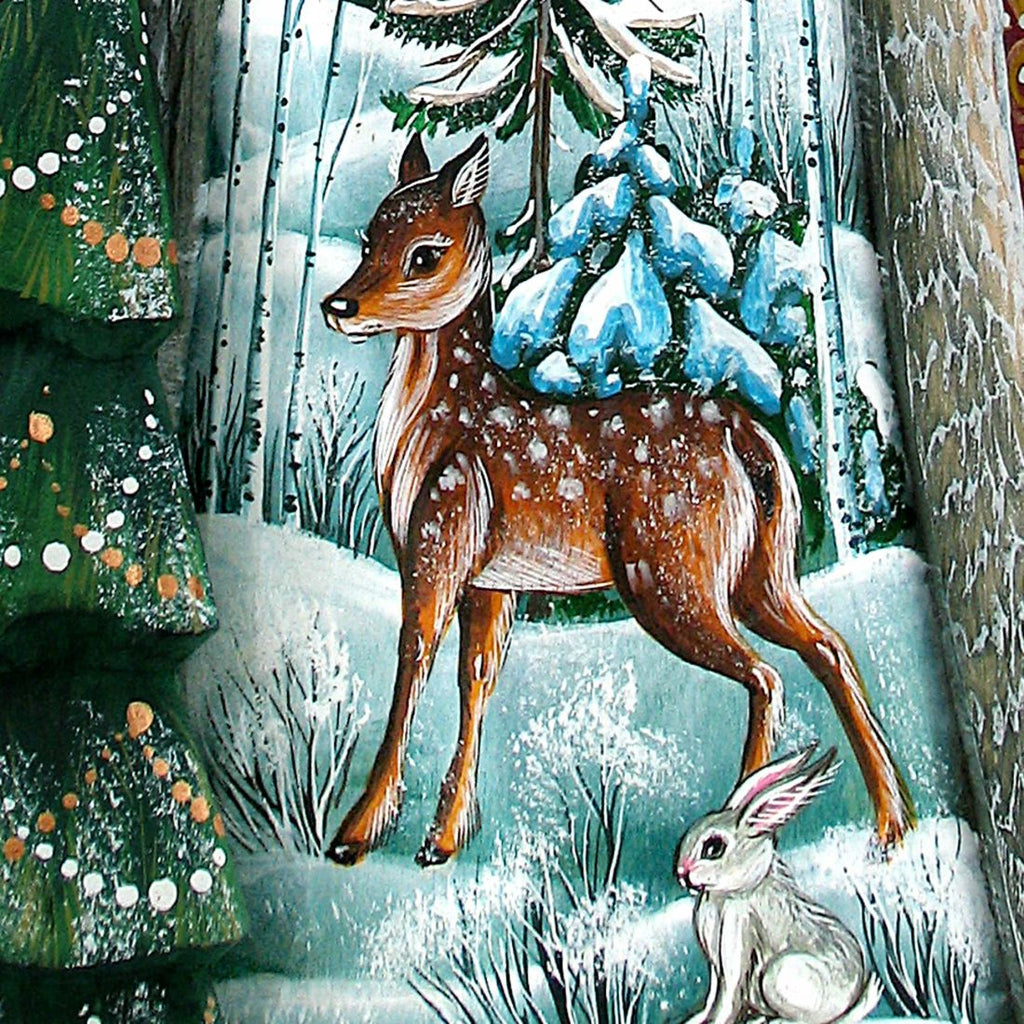 Peaceful Valley Santa Hand-Painted WOODCARVED Masterpiece by G. DeBrekht - Wildlife Holiday Decor - 821847 *** PRE-ORDER - Handmade Just for You! ***