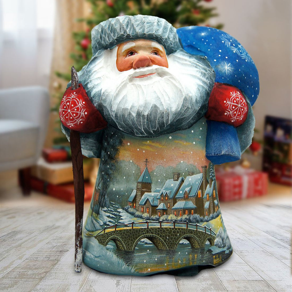 Frosted Village Santa Hand-Painted WOODCARVED Masterpiece by G. DeBrekht - Christmas Decor - 2821706