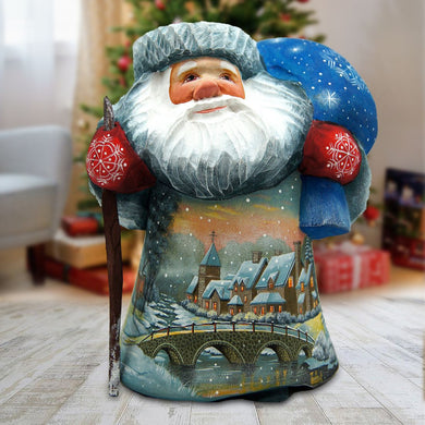 Frosted Village Santa Hand-Painted WOODCARVED Masterpiece by G. DeBrekht - Christmas Decor - 2821706