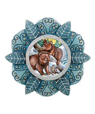 Kodiak Family Sculpted Hand-Painted Christmas Ornament by G. DeBrekht - Wildlife Holiday Decor - 6102182