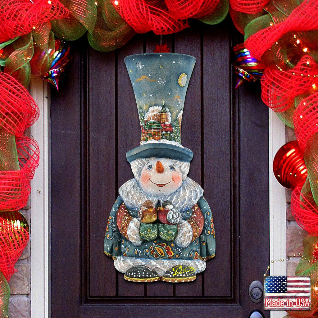Old World Christmas Snowman Door Decor by G. DeBrekht - Christmas Santa Snowman Decor - 8116420H