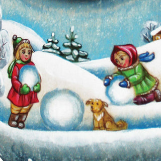 Snow Frolicking Santa Hand-Painted WOODCARVED Masterpiece by G. DeBrekht - Christmas Decor - 8210753 *** PRE-ORDER - Handmade Just for You! ***