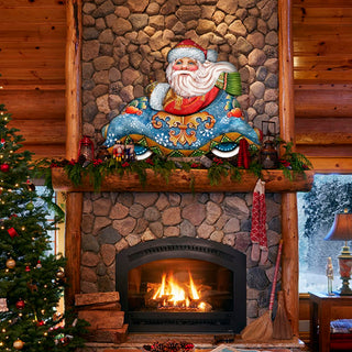 Santa In the Car Christmas Door Decor by G. DeBrekht - Christmas Santa Snowman Decor - 8112045H