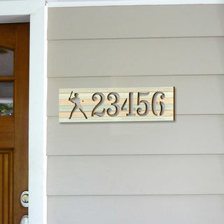 Handcrafted Baseball House Number Sign – Wooden Address Plaque with Sports Theme – Custom Home Handcrafted Wooden Address Sign MA989828
