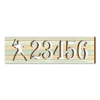 Handcrafted Baseball House Number Sign – Wooden Address Plaque with Sports Theme – Custom Home Handcrafted Wooden Address Sign MA989828