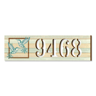 Hummingbird Couple House Number Sign – Handcrafted Wooden Address Plaque for Porch, Entryway, or Garden – Custom Home Handcrafted Wooden Address Sign MA989831
