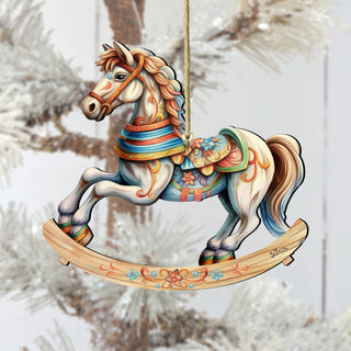 Rocking Horse Wooden Ornaments by G. Debrekht - Christmas Decor - 8100196-1