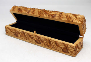 One-of-a-Kind Floral Wood Carved Jewelry Box 8