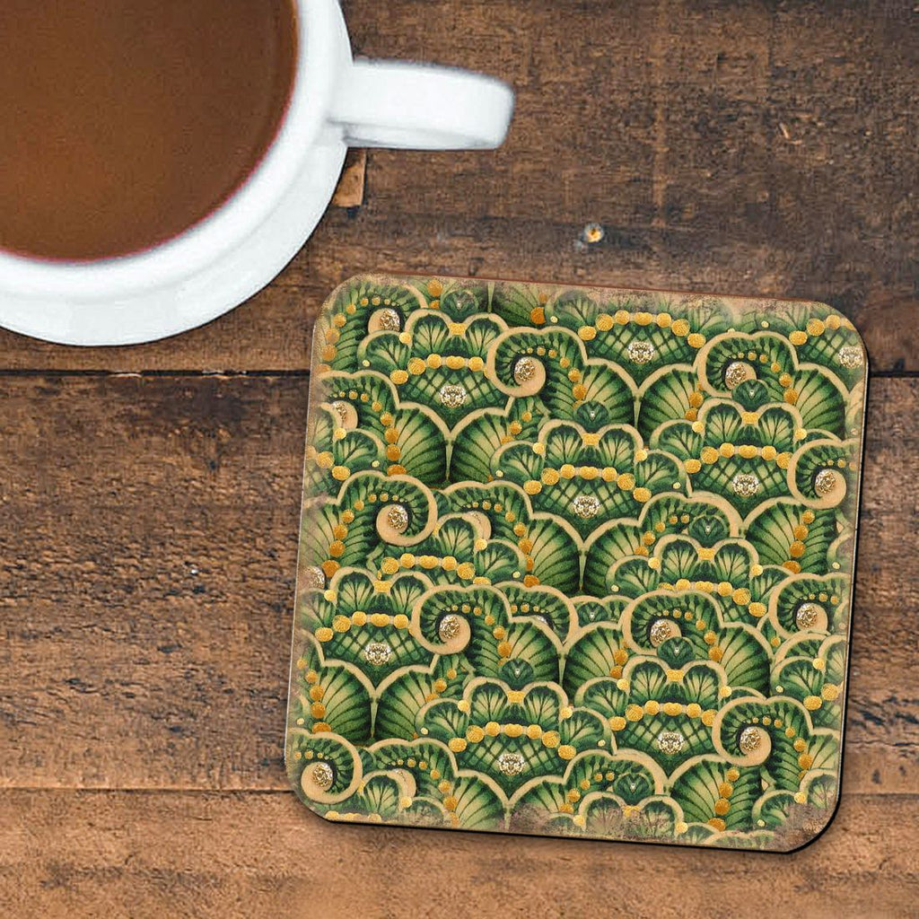 Floral Wooden Cork Coasters Gift Set of 4 by Nature Wonders - Nature Wildlife Decor  - 95021C-S4