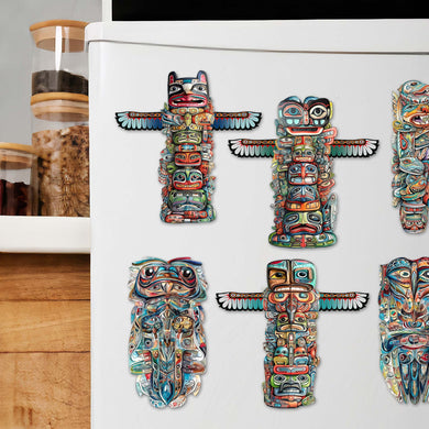 a refrigerator with a bunch of stickers on it