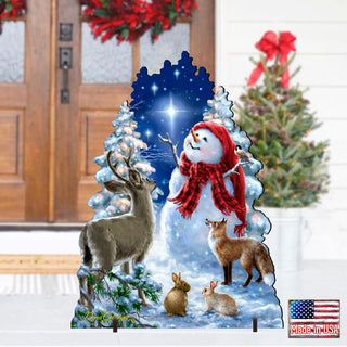 Heaven Wildlife Snowman Frosty Friends Outdoor by D. Gelsinger - Christmas Decor - 8461049F-1801
