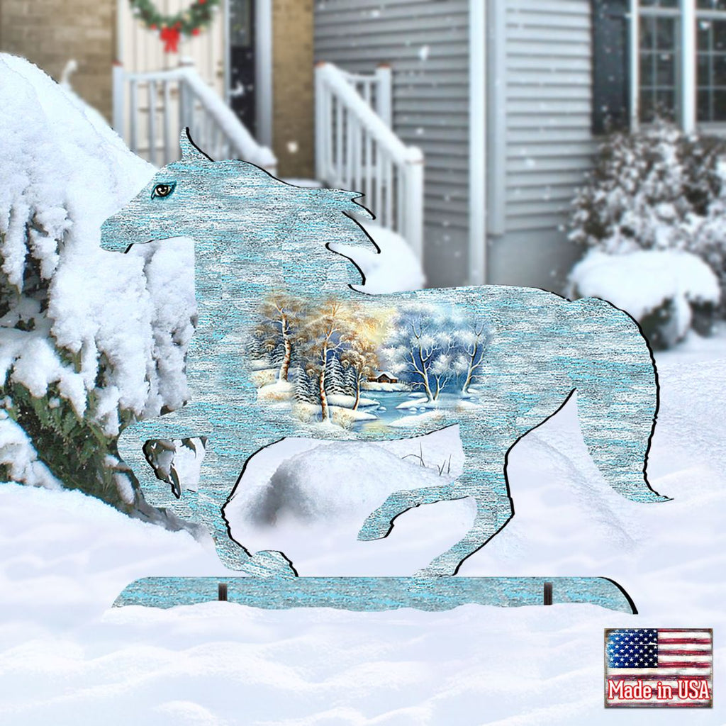 Running Horse Wildlife Outdoor Decor by G. DeBrekht - Wildlife Holiday Decor - 8198152F