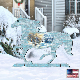 Running Horse Wildlife Outdoor Decor by G. DeBrekht - Wildlife Holiday Decor - 8198152F