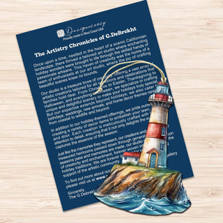 Lighthouse Decorative Eco Wood Ornaments Set of 3 by G. Debrekht - Coastal Decor - 8091022-S3